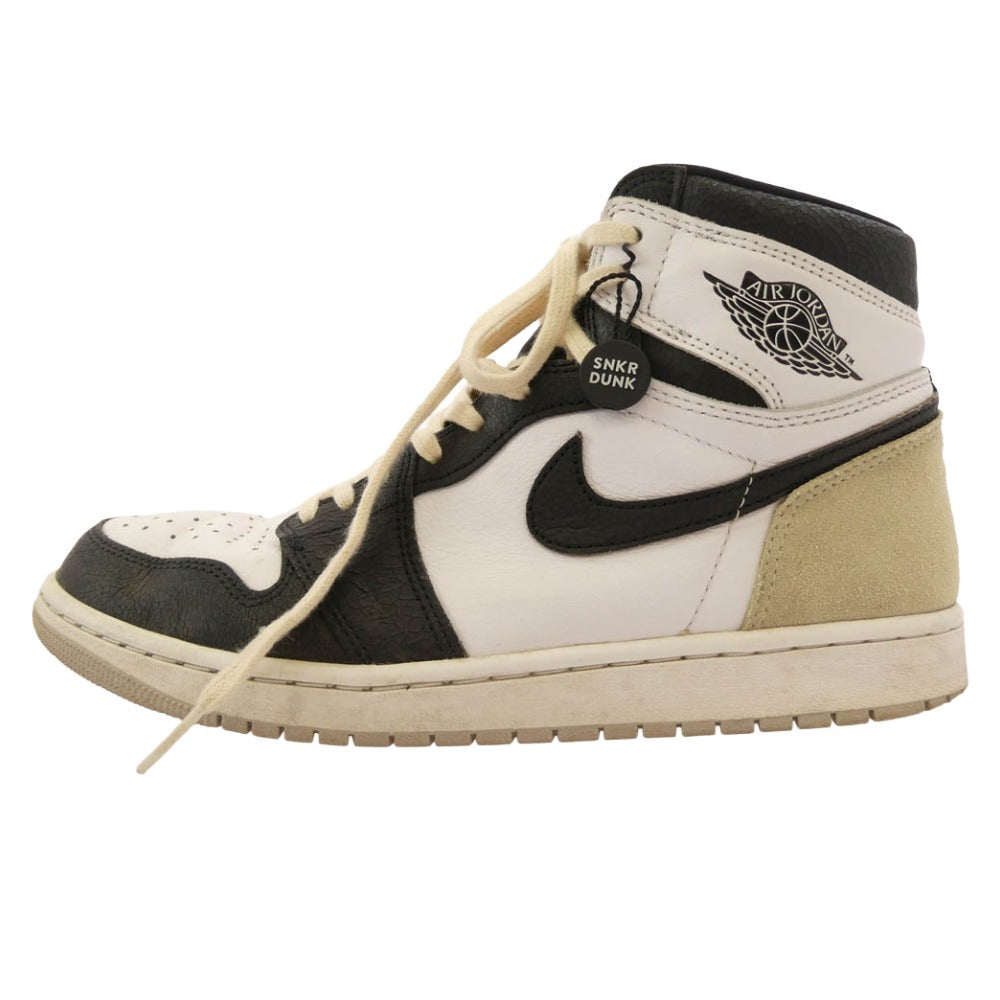 NIKE ナイキ 555088-108 AIR JORDAN 1 HIGH OG Bleached Coral エアジョーダン 1 ブリーチド コーラル ハイカット スニーカー ホワイト系 ブラック系 28cm【中古】