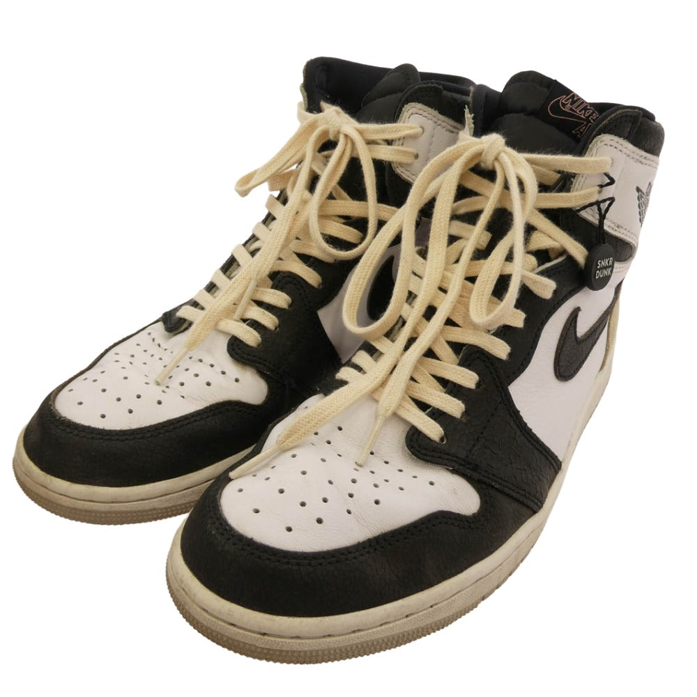 NIKE ナイキ 555088-108 AIR JORDAN 1 HIGH OG Bleached Coral エアジョーダン 1 ブリーチド コーラル ハイカット スニーカー ホワイト系 ブラック系 28cm【中古】
