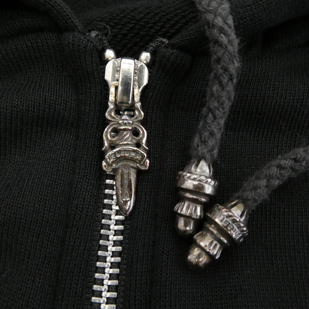 CHROME HEARTS クロムハーツ（原本無） SWTSHRT HD ZIP CHプラス パッチ ダガージップパーカー ブラック系 M【中古】