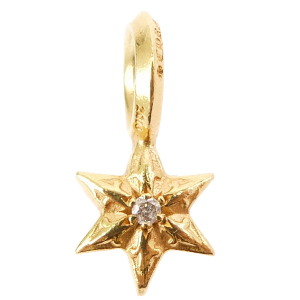 CHROME HEARTS クロムハーツ（原本無） 22K STACK STAR V2 1PD ダイヤ スタースタックチャーム ペンダント トップ ゴールド系【中古】