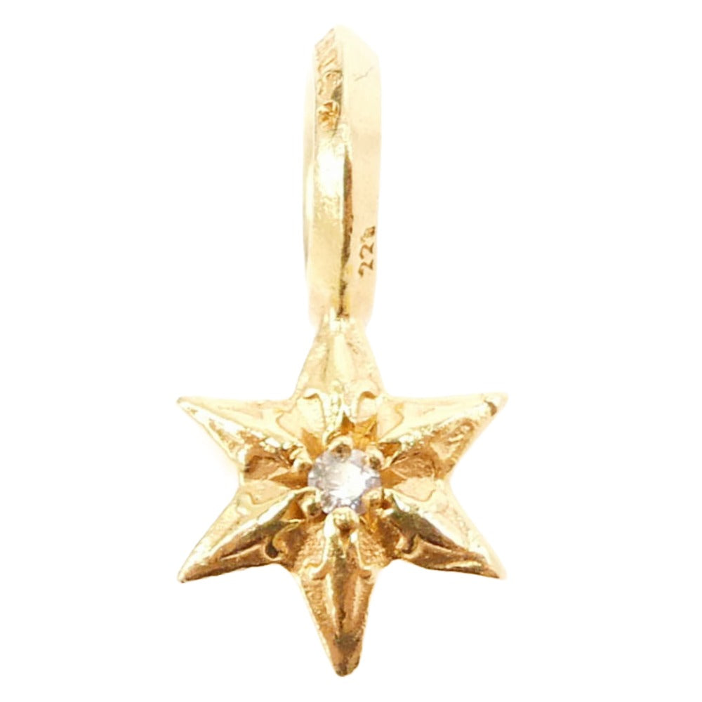 CHROME HEARTS クロムハーツ（原本無） 22K STACK STAR V2 1PD ダイヤ スタースタックチャーム ペンダント トップ ゴールド系【中古】