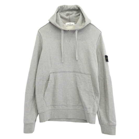 STONE ISLAND ストーンアイランド 701562851 Hoodie ロゴワッペン プルオーバー スウェット パーカー グレー系 L【中古】