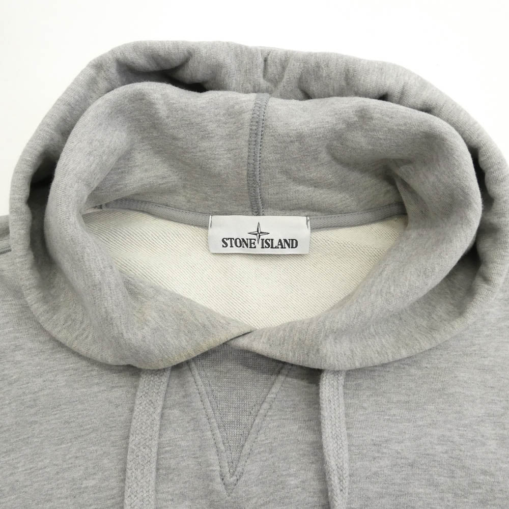 STONE ISLAND ストーンアイランド 701562851 Hoodie ロゴワッペン プルオーバー スウェット パーカー グレー系 L【中古】