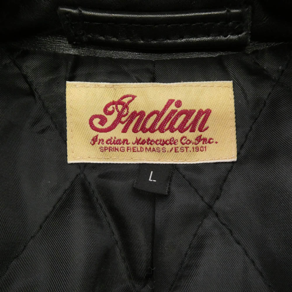 INDIAN MOTOCYCLE インディアン モトサイクル 94697 牛革 レザー シングル ライダース ジャケット ブラック系 ブラウン系【中古】