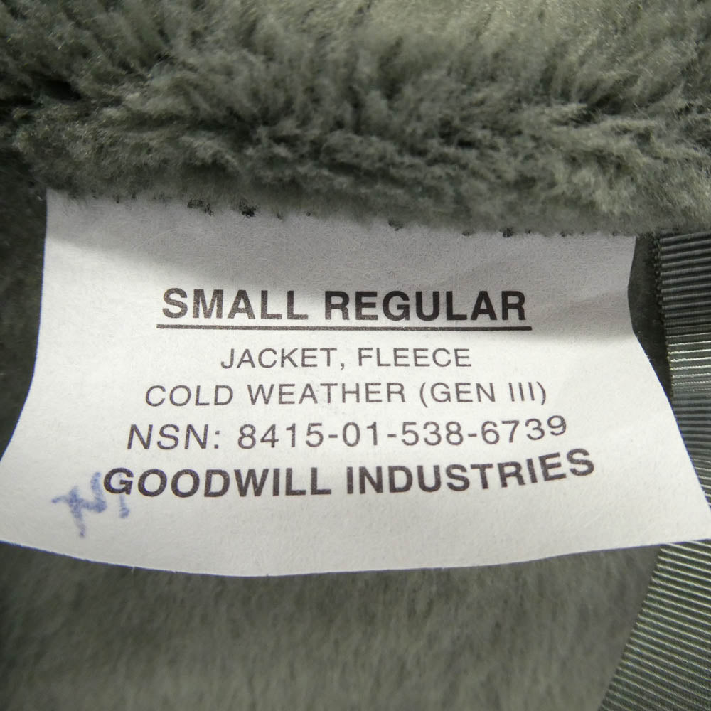 グッドウィル US GEN3 ECWCS POLARTEC 米軍実用 フリースジャケット グリーン系 Small Regular【極上美品】【中古】