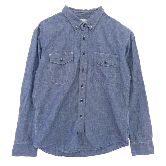 TENDERLOIN テンダーロイン T-CHAMBRAY SHT BD ボタンダウン シャンブレー マーブルボタン 長袖シャツ XS ブルー系 XS【中古】
