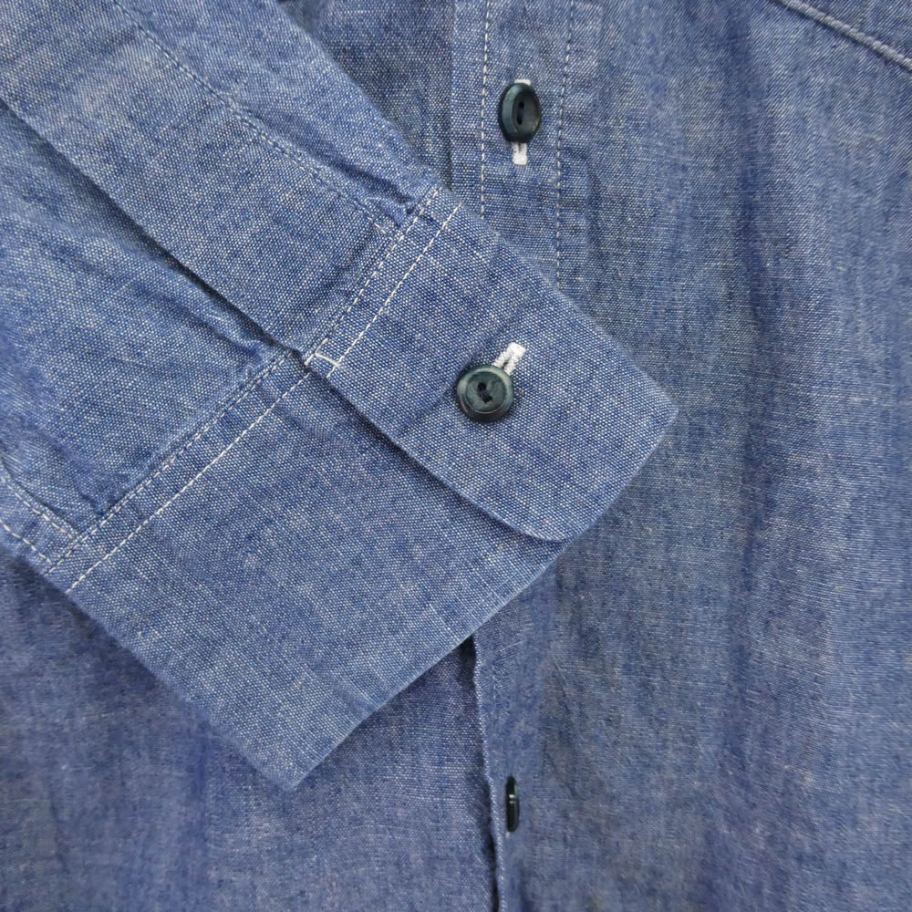TENDERLOIN テンダーロイン T-CHAMBRAY SHT BD ボタンダウン シャンブレー マーブルボタン 長袖シャツ XS ブルー系 XS【中古】