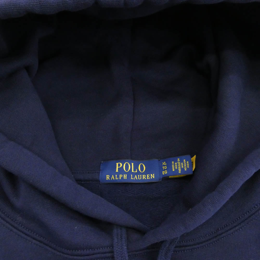 POLO RALPH LAUREN ポロ・ラルフローレン ポロベア フーディ プルオーバー パーカー ネイビー系 XL【美品】【中古】