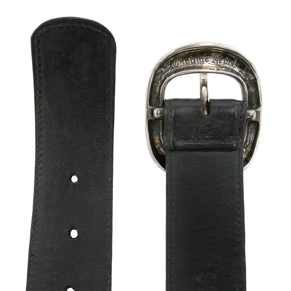CHROME HEARTS クロムハーツ（原本無） BLT GUNSLINGER ガンスリンガー バックル 1.5 レザー ベルト ブラック系 36【中古】