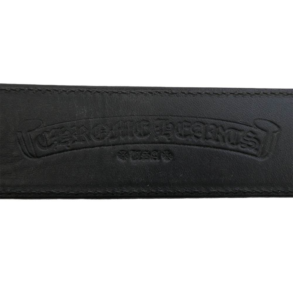 CHROME HEARTS クロムハーツ（原本無） BLT GUNSLINGER ガンスリンガー バックル 1.5 レザー ベルト ブラック系 36【中古】