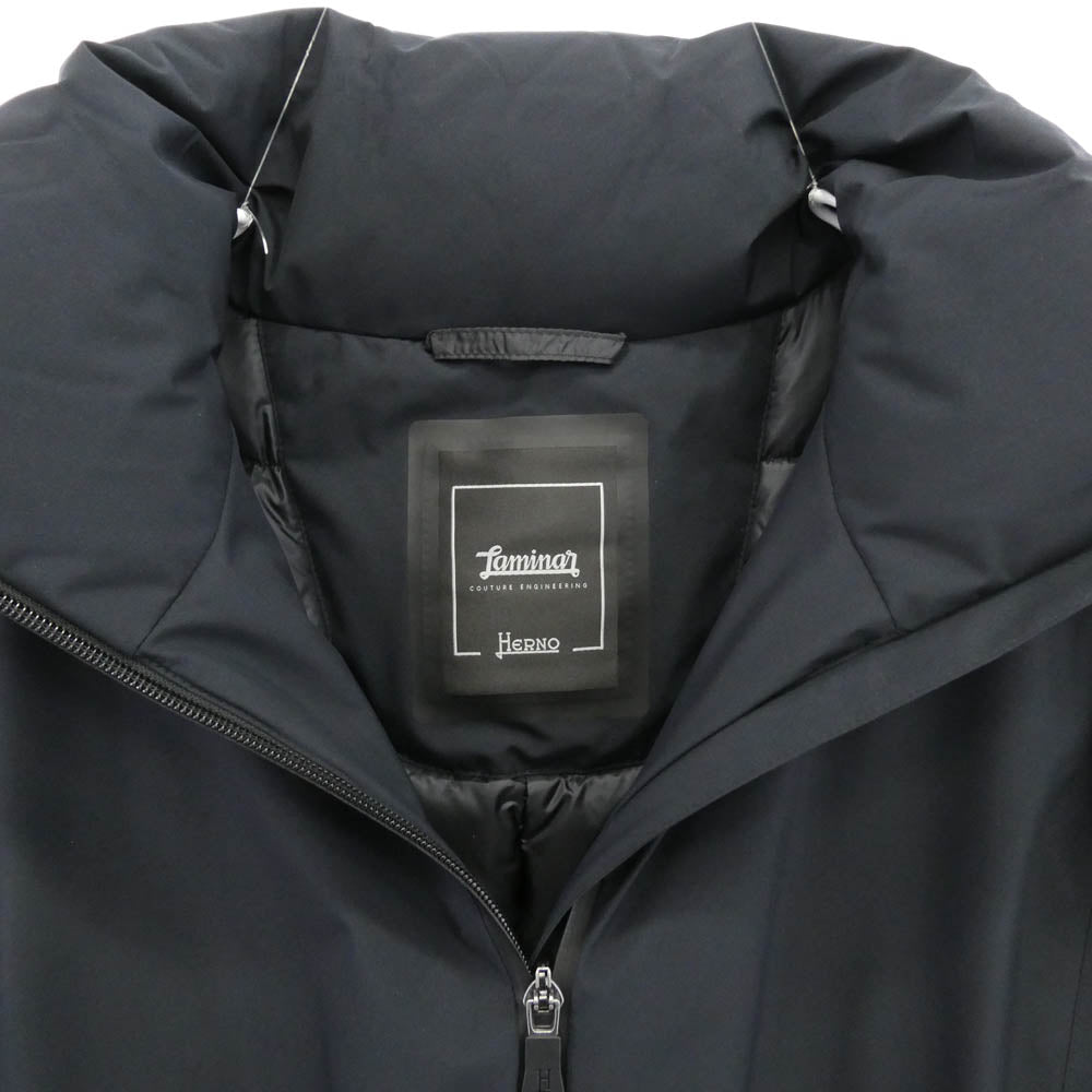 Herno ヘルノ PI00321DL-11123-9290 LAMINAR GORE-TEX ゴアテックス 止水ジップ スタンドカラー ラミナー ダウンコート ブラック系 38【中古】