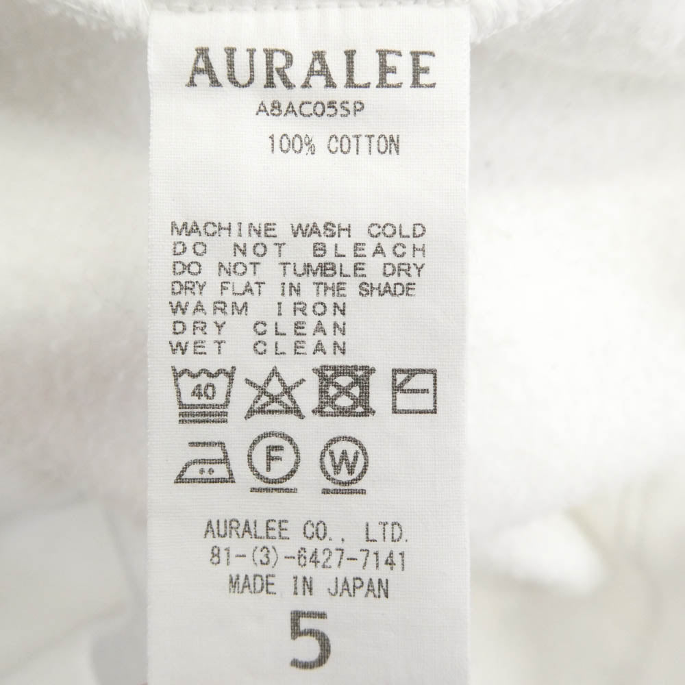 AURALEE オーラリー 18AW A8AC05SP 5525gallery 5525ギャラリー SWEAT BLOUSON スナップボタン スウェット生地 ブルゾン ホワイト系 5【中古】