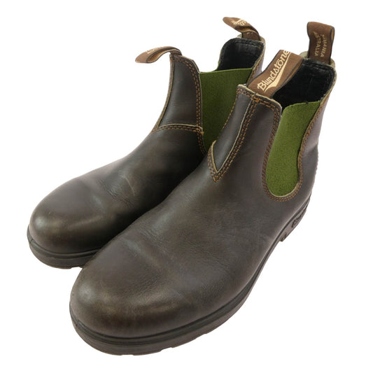 ブランドストーン サイド ゴア レザー ブーツ ブラック系 モスグリーン系 8【中古】