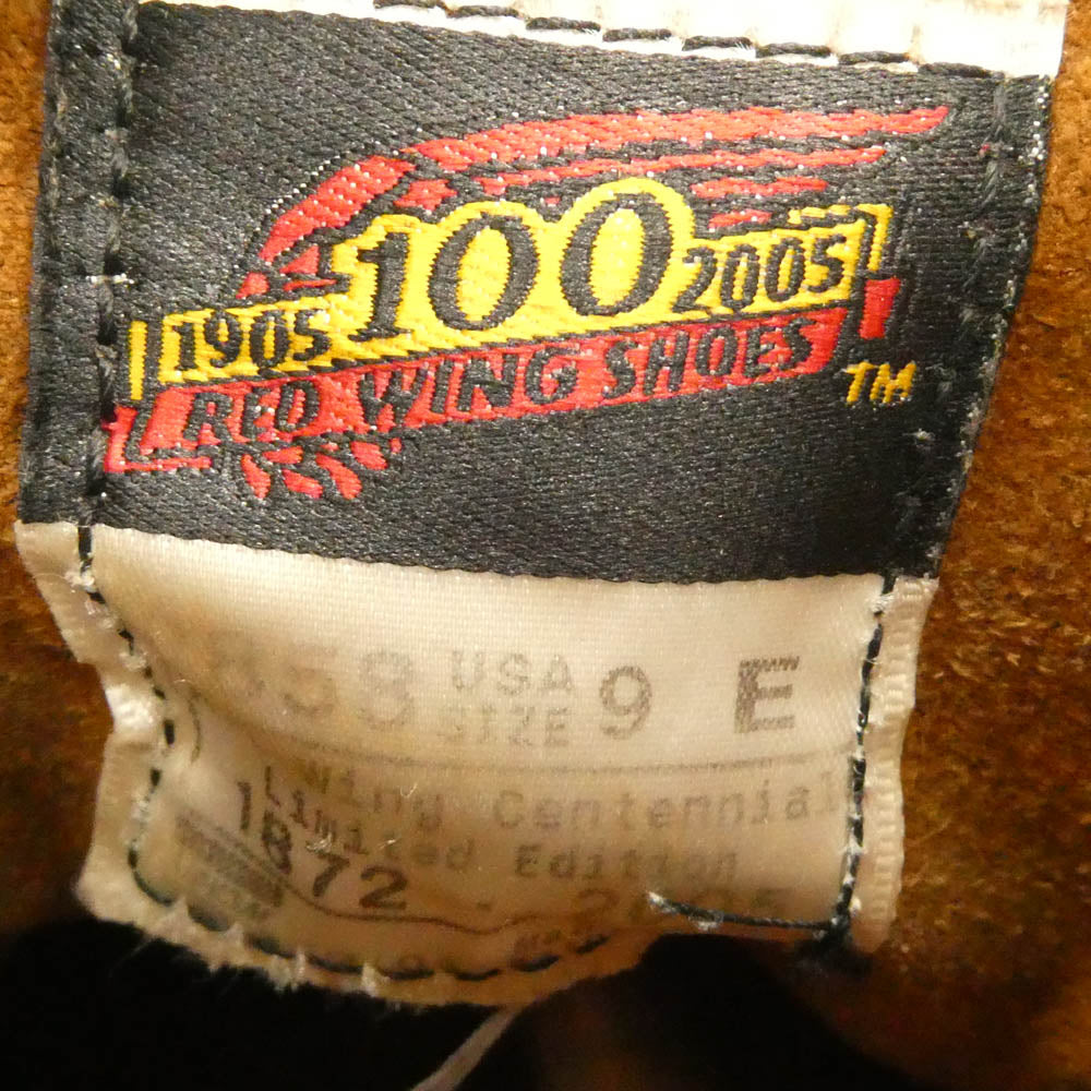 RED WING レッドウィング 8858 USA製 100周年モデル アイリッシュセッター ホーウィン クロム エクセル ワーク ブーツ ブラウン系 US 9E【中古】