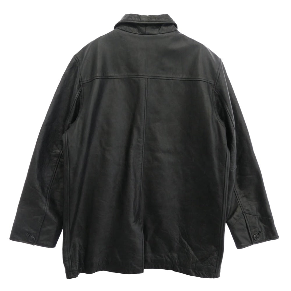 GAP ギャップ OLD オールド オールレザー 裏地キルティング カーコート ジャケット ブラック系 L【中古】