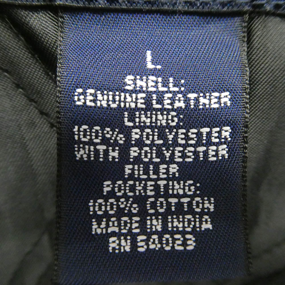 GAP ギャップ OLD オールド オールレザー 裏地キルティング カーコート ジャケット ブラック系 L【中古】