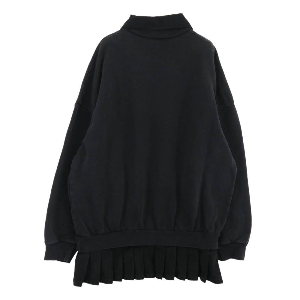 BALENCIAGA バレンシアガ 25SS 838975 TSVC6 1041 Balenciaga Hybrid Mini Dress シャツカラー ハイブリッド ミニ ドレス スウェット ワンピース ブラック系 1【中古】