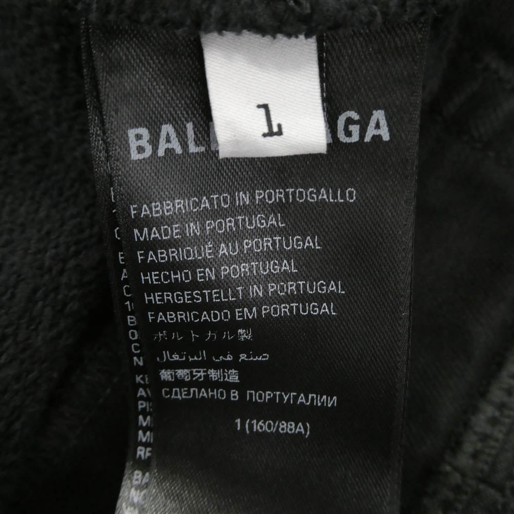 BALENCIAGA バレンシアガ 25SS 838975 TSVC6 1041 Balenciaga Hybrid Mini Dress シャツカラー ハイブリッド ミニ ドレス スウェット ワンピース ブラック系 1【中古】