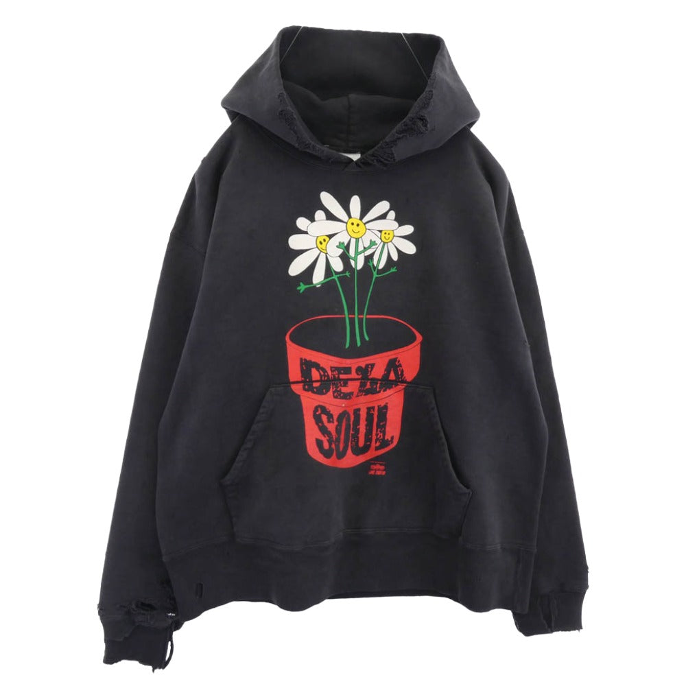 SAINT MICHAEL セントマイケル 25AW SM-HR1-0000-C19 DLS HOODIE DE LA SOUL デラソウル フラワー プリント プルオーバー スウェット パーカー グレー系 M【中古】