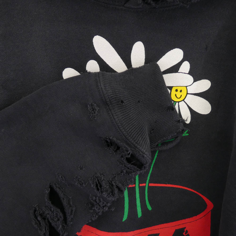 SAINT MICHAEL セントマイケル 25AW SM-HR1-0000-C19 DLS HOODIE DE LA SOUL デラソウル フラワー プリント プルオーバー スウェット パーカー グレー系 M【中古】