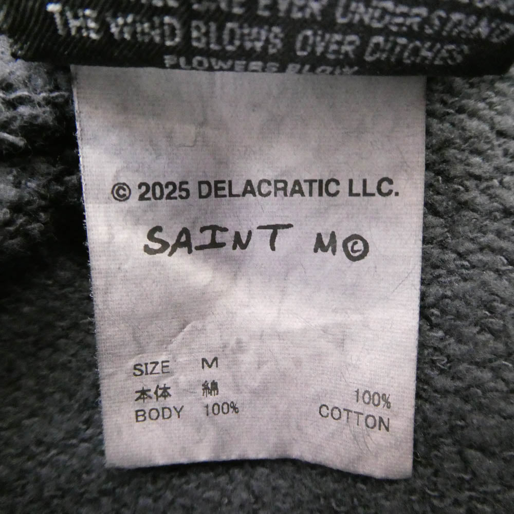 SAINT MICHAEL セントマイケル 25AW SM-HR1-0000-C19 DLS HOODIE DE LA SOUL デラソウル フラワー プリント プルオーバー スウェット パーカー グレー系 M【中古】