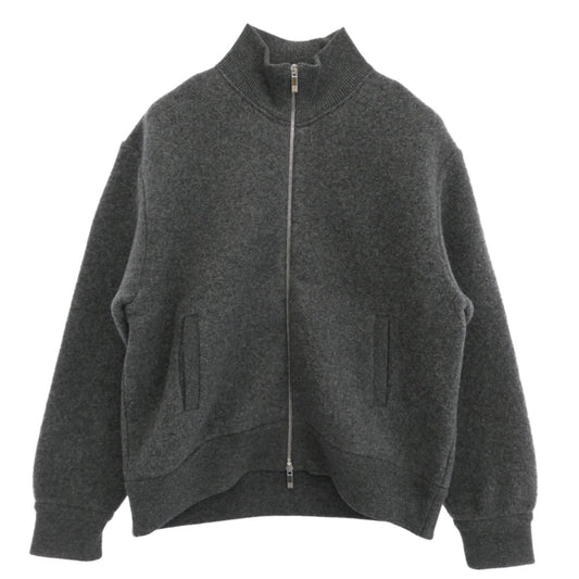 THOM BROWNE トムブラウン MJT526A-J0100-015 イタリア製 Giacca Zip In Lana ウール フリース ファネルネック ジップアップ ジャケット チャコール系 3【極上美品】【中古】