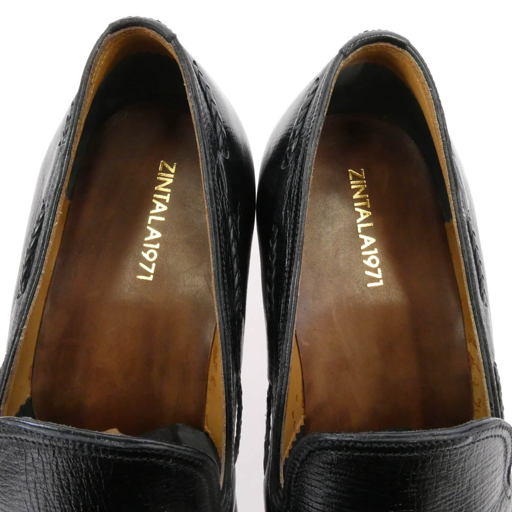 ジンターラ1971 ゴートスキン タッセル ローファー ブラック系 41.5【極上美品】【中古】