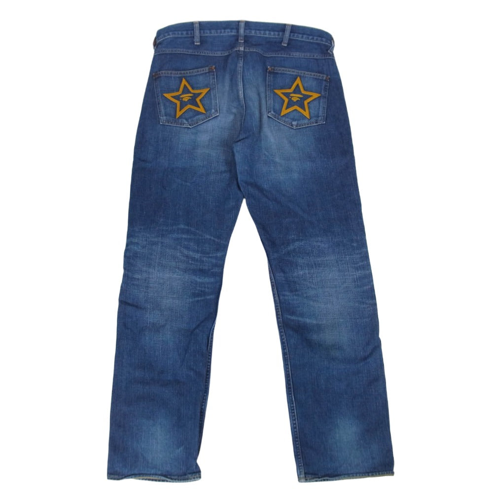 A BATHING APE アベイシングエイプ 1930-150-007 nigo era selvedge denim スター刺繍 ジップフライ デニムパンツ ジーンズ インディゴブルー系 L【中古】