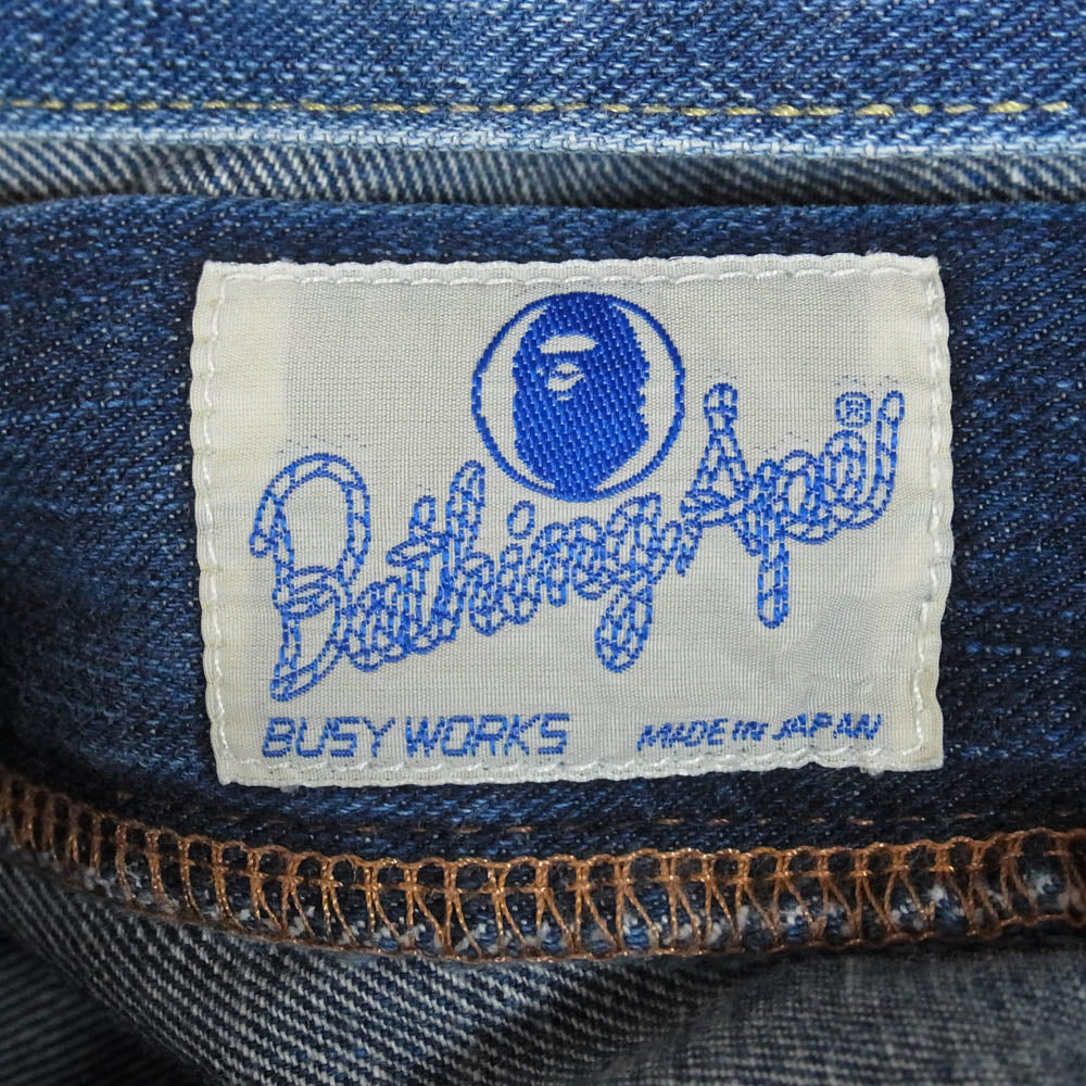 A BATHING APE アベイシングエイプ 1930-150-007 nigo era selvedge denim スター刺繍 ジップフライ デニムパンツ ジーンズ インディゴブルー系 L【中古】