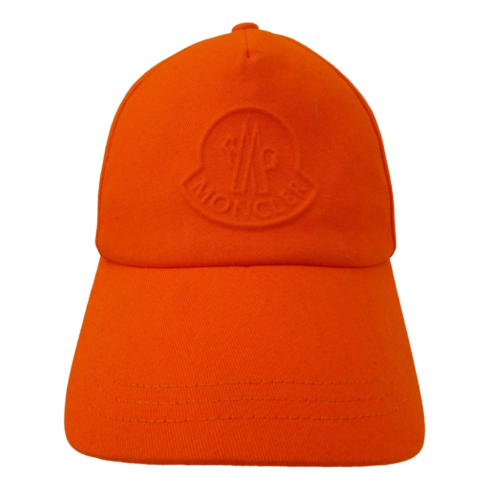 MONCLER モンクレール 23SS I19543B00005 Kids Logo Pattern Baseball Hat キッズ エンボス ロゴ ベースボール キャップ オレンジ系 S 50-52cm【中古】