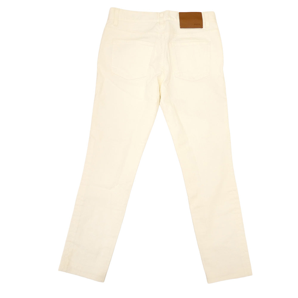 GUCCI グッチ 374561 XD278 イタリア製 60s skinny ビジュー 装飾付 ホワイト デニム パンツ ホワイト系 36【中古】