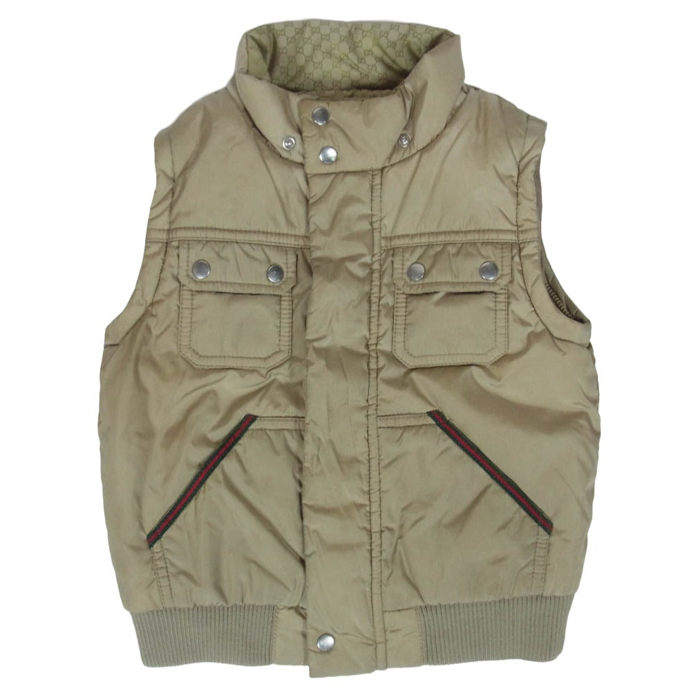 GUCCI グッチ 353145 XB682 イタリア製 シェリーライン 裏地 GG柄 ダウンベスト ベージュ系 18/24【中古】