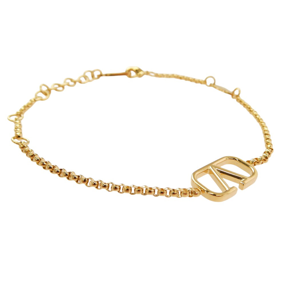 VALENTINO ヴァレンティノ イタリア製 ガラヴァーニ Vロゴ ゴールド ブレスレット ゴールド系 表記なし【美品】【中古】