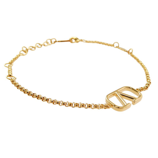 VALENTINO ヴァレンティノ イタリア製 ガラヴァーニ Vロゴ ゴールド ブレスレット ゴールド系 表記なし【美品】【中古】