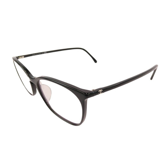 CHANEL シャネル 3281-A イタリア製 サイド ココマーク メガネ 伊達メガネ アイウェア 替えレンズ 純正ココマーク レザーケース付 ブラック系 54□17 140【中古】