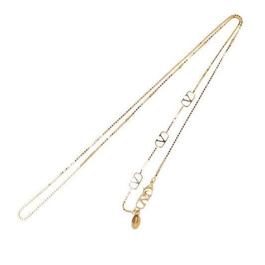 VALENTINO ヴァレンティノ イタリア製 ガラヴァーニ 4連 Vロゴ ゴールド ネックレス ゴールド系 表記なし【中古】