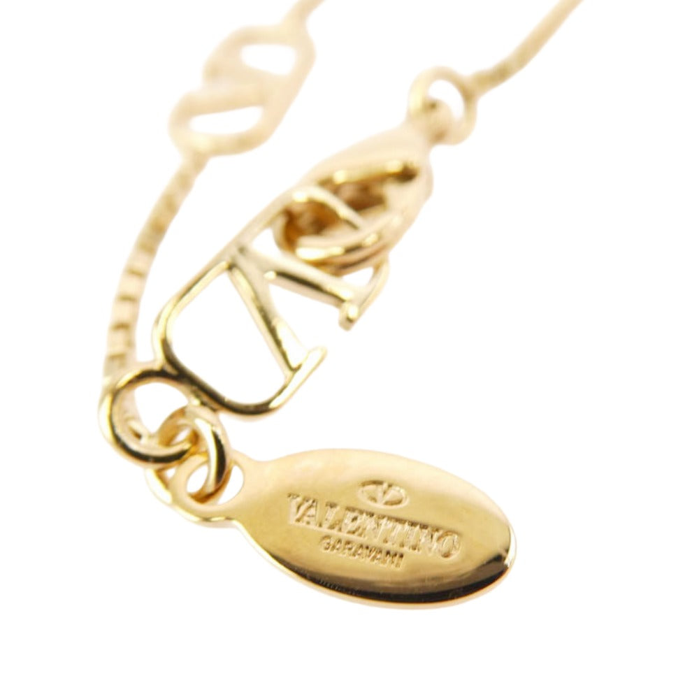 VALENTINO ヴァレンティノ イタリア製 ガラヴァーニ 4連 Vロゴ ゴールド ネックレス ゴールド系 表記なし【中古】