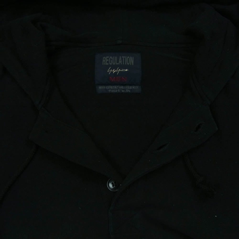 Yohji Yamamoto ヨウジヤマモト HR-T56-080 REGULATION レギュレーション HENRYNECK HOODIE ヘンリーネック パーカー ブラック系 1【中古】