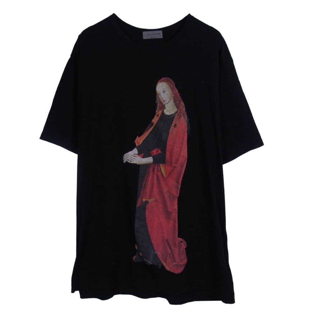 Yohji Yamamoto POUR HOMME ヨウジヤマモトプールオム 24SS HS-T97-988 COMBED SINGLE J PIGMENT PT PT SHORT SLEEVE コーマ天竺 顔料プリント 半袖 Tシャツ カットソー ブラック系 3【中古】