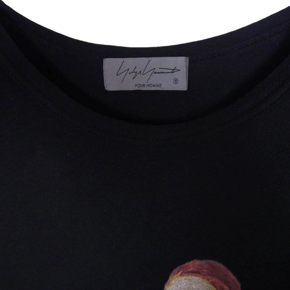 Yohji Yamamoto POUR HOMME ヨウジヤマモトプールオム 24SS HS-T97-988 COMBED SINGLE J PIGMENT PT PT SHORT SLEEVE コーマ天竺 顔料プリント 半袖 Tシャツ カットソー ブラック系 3【中古】