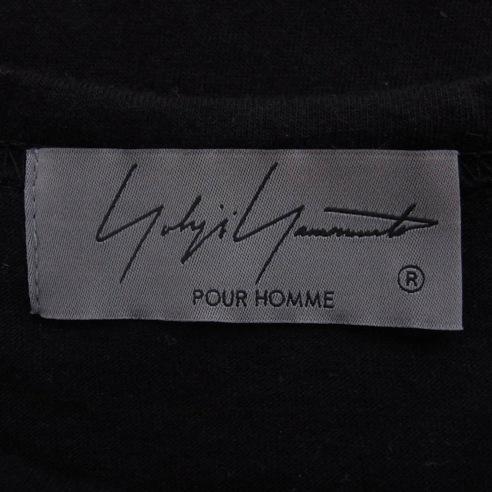 Yohji Yamamoto POUR HOMME ヨウジヤマモトプールオム 24SS HS-T97-988 COMBED SINGLE J PIGMENT PT PT SHORT SLEEVE コーマ天竺 顔料プリント 半袖 Tシャツ カットソー ブラック系 3【中古】