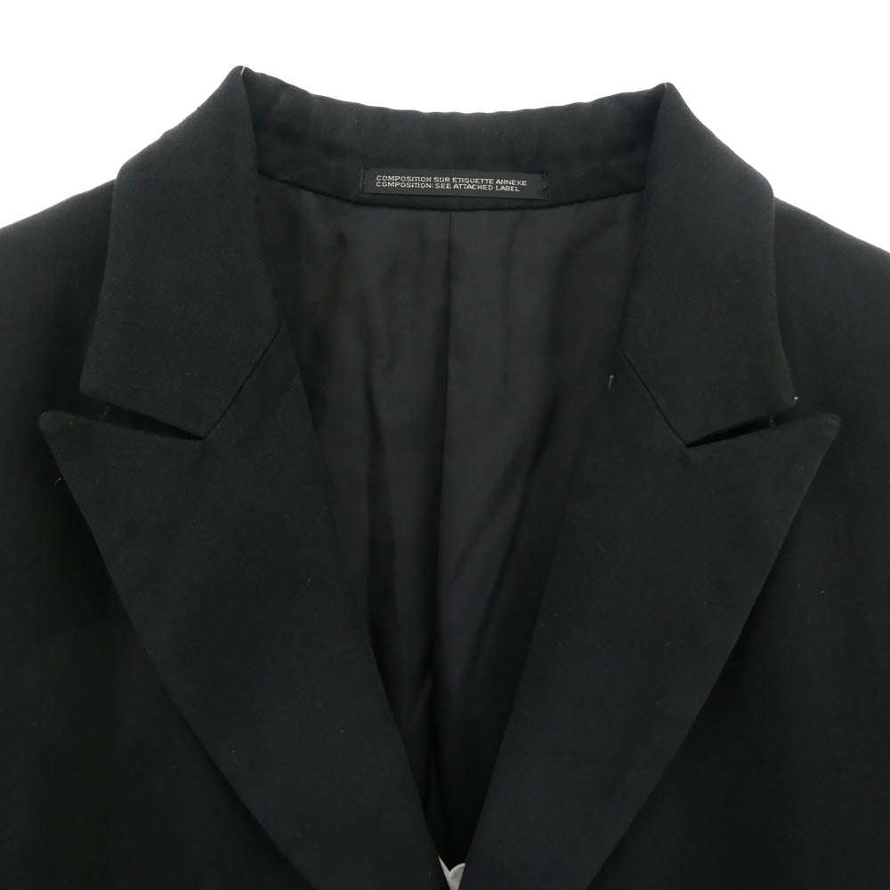 Yohji Yamamoto POUR HOMME ヨウジヤマモトプールオム 08AW HE-J61-004 ARCHIVE アーカイブ ブレザードッキング ピークドラペル ロング チェスターコート ブラック系 2【中古】