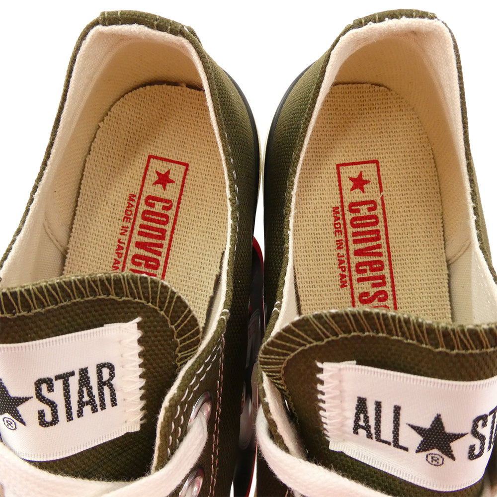 CONVERSE コンバース 日本製 CANVAS ALL STAR J OX オールスター キャンバス ローカット スニーカー カーキ カーキ系 22.5cm【極上美品】【中古】