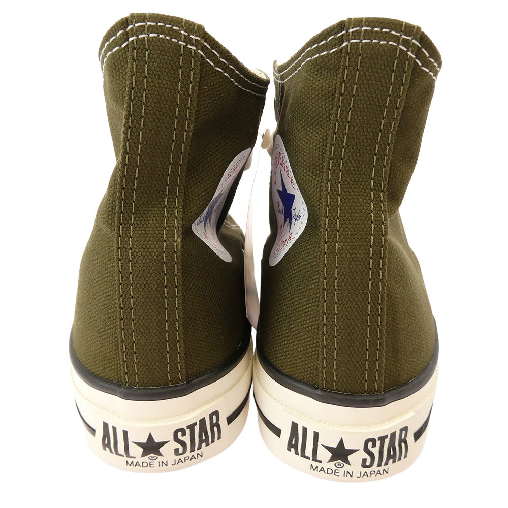 CONVERSE コンバース 33012201610 日本製 CANVAS ALL STAR J HI オールスター キャンバス ハイカット スニーカー カーキ カーキ系 23cm【極上美品】【中古】