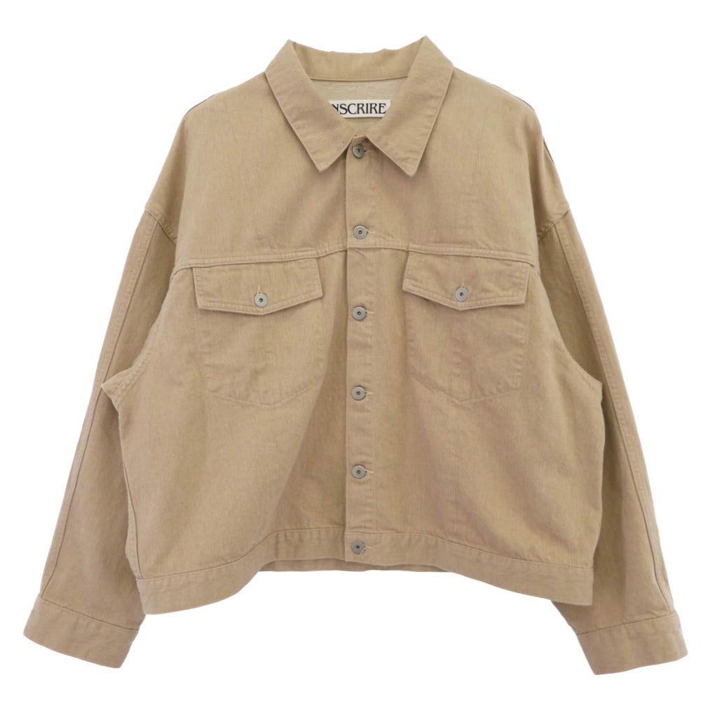 アンスクリア 25SS ID-JK42 Color Denim Wide Jacket カラー デニム ワイド ジャケット ベージュ系 3【中古】