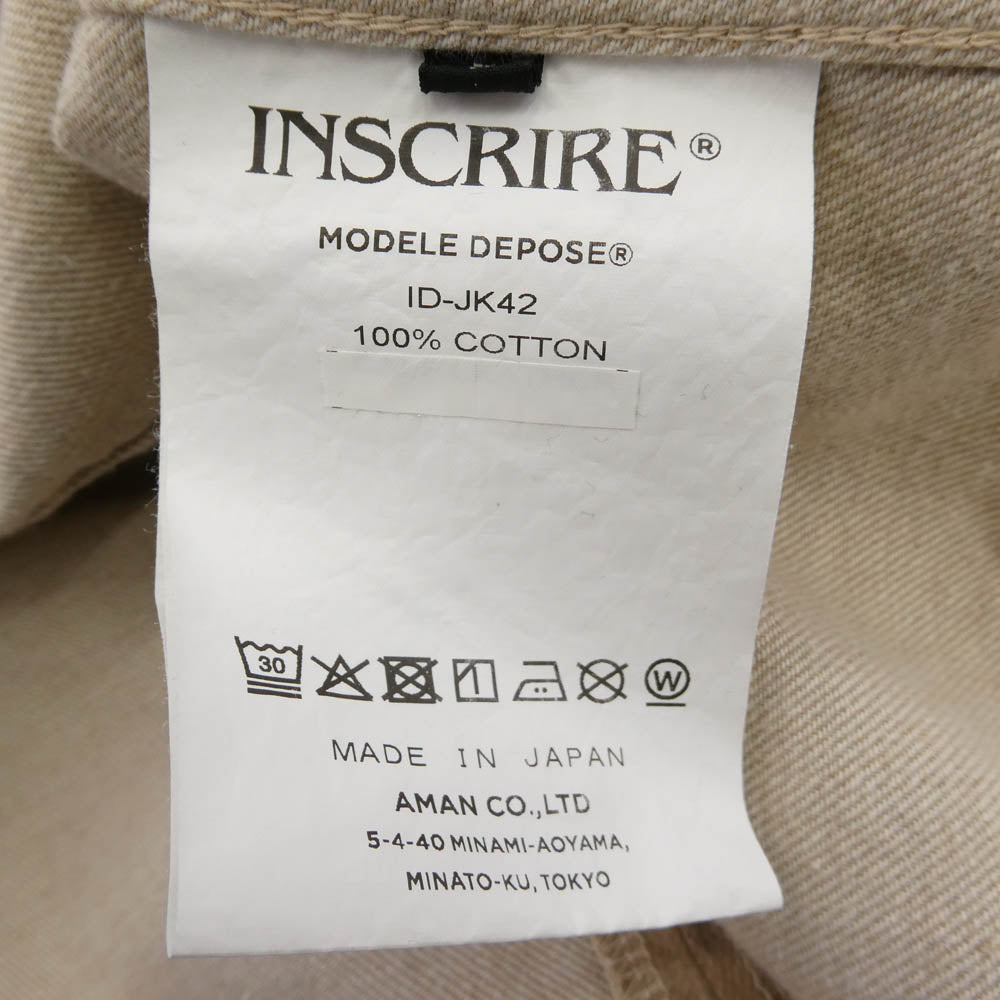 アンスクリア 25SS ID-JK42 Color Denim Wide Jacket カラー デニム ワイド ジャケット ベージュ系 3【中古】