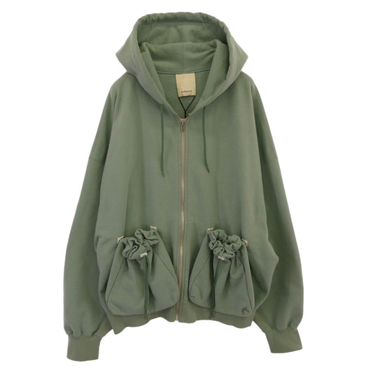 リフォメッド RECU-022 KINCHAKU ZIPUP HOODIE キンチャク ジップ フーディー パーカー ミント系 3【美品】【中古】