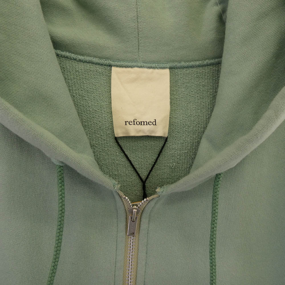 リフォメッド RECU-022 KINCHAKU ZIPUP HOODIE キンチャク ジップ フーディー パーカー ミント系 3【美品】【中古】