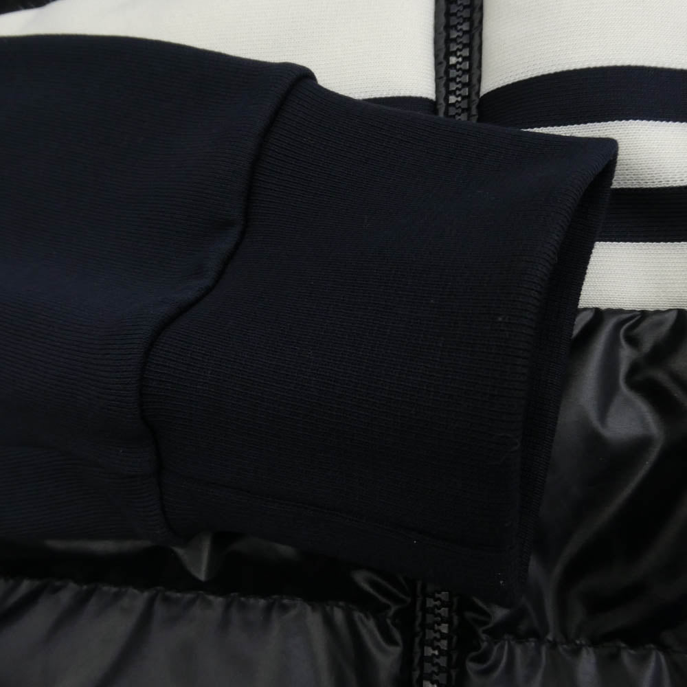 MONCLER モンクレール i20918g00059 809kz FELPA APERTA CON CAP スウェット切替ダウン ジャケット ネイビー系 L【美品】【中古】