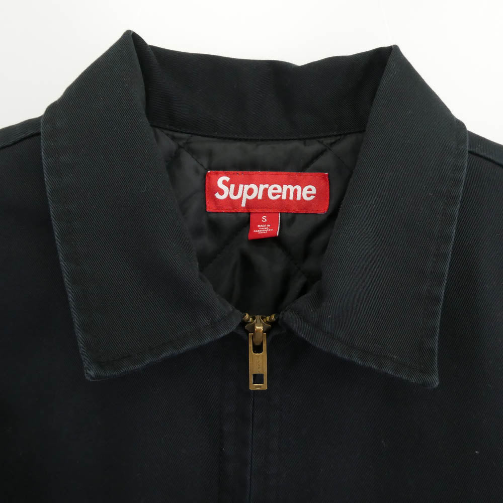 Supreme シュプリーム 23AW H.R. Giger Embroidered Work Jacket バック刺繍 エンブロイダリー ジップアップ ワークジャケット ブラック系 S【中古】